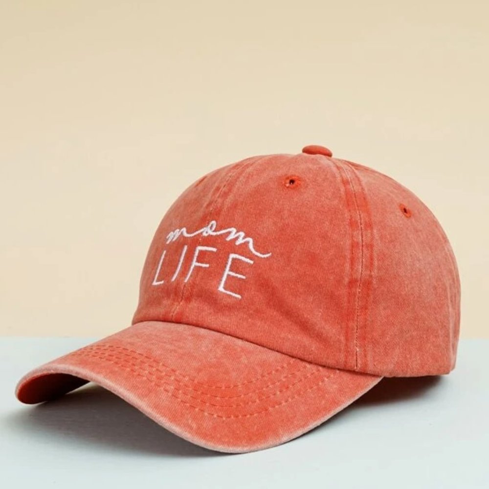 Mom Life Distressed Orange Cap